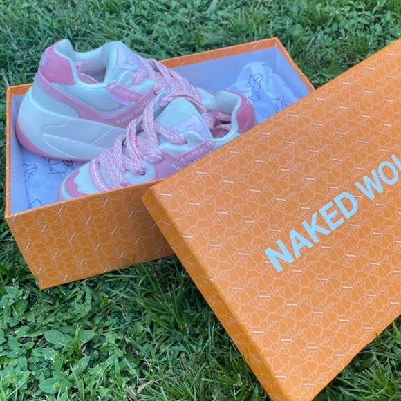 Naked Wolfe Pink and White Sneakers - Picture 1 of 4